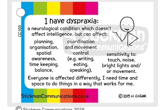 Dyspraxia Card