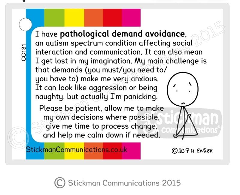 Pathological Demand Avoidance card