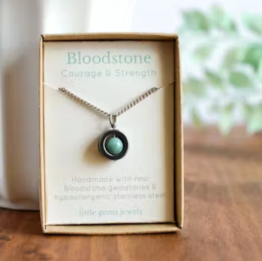 Bloodstone Gemstone Fidget Necklace