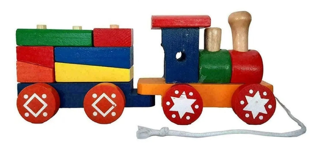 Pull Along Wooden Train And Carriage Puzzle | Sustainable Play | Eco