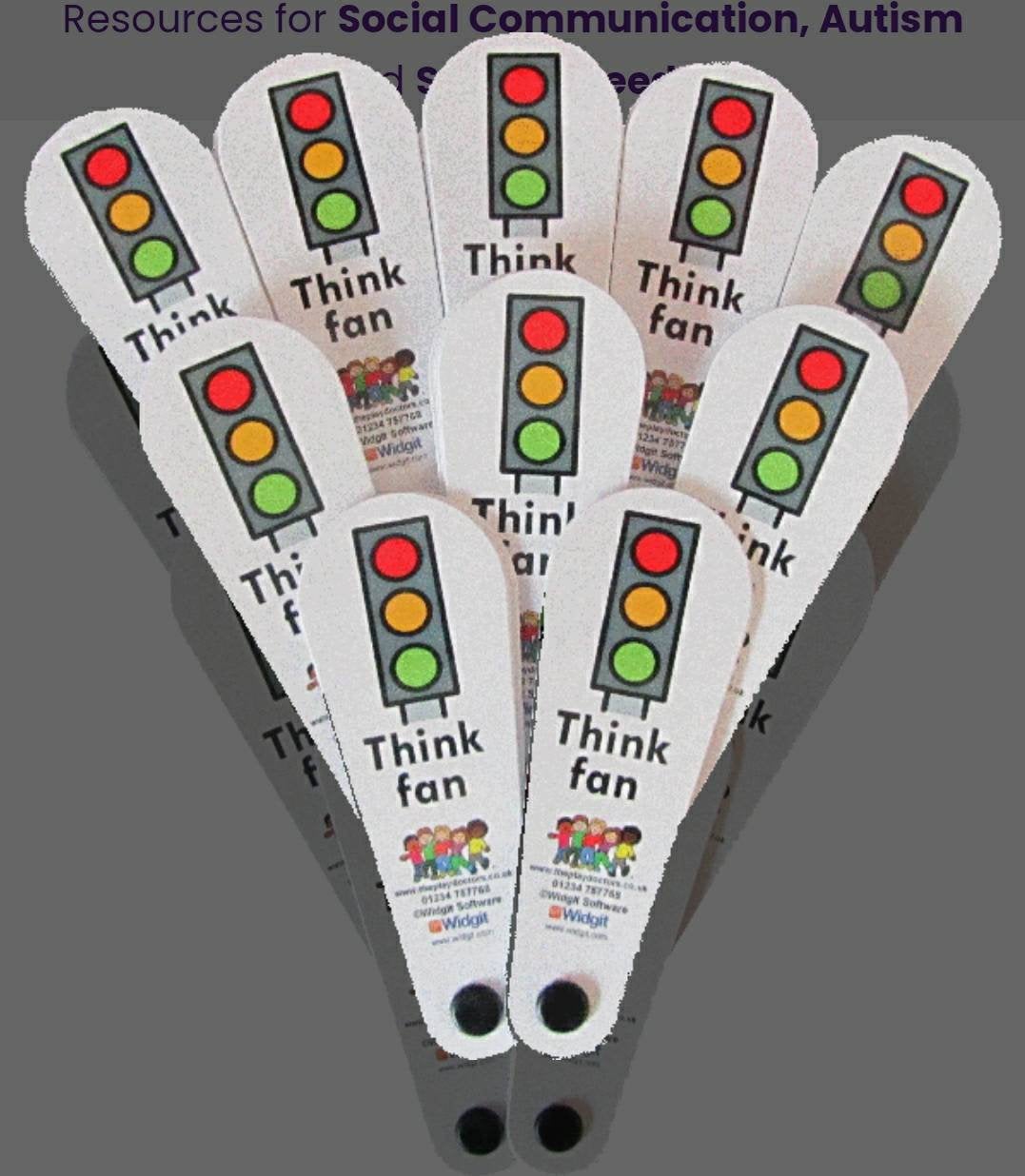 Traffic light think fan to indicate Stop, Think or OK