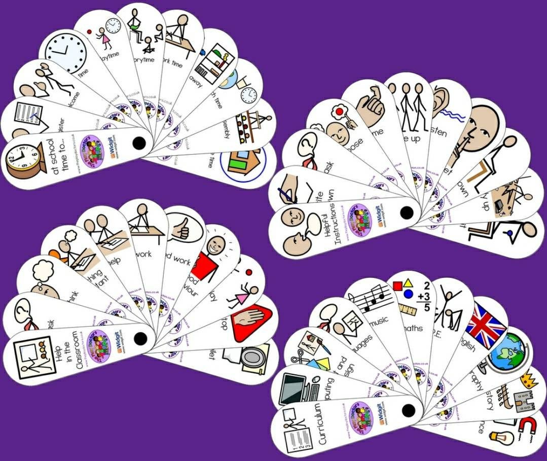 School Fans 4 Pack Mixed Set-4 pack of communication fans to aid children at school.