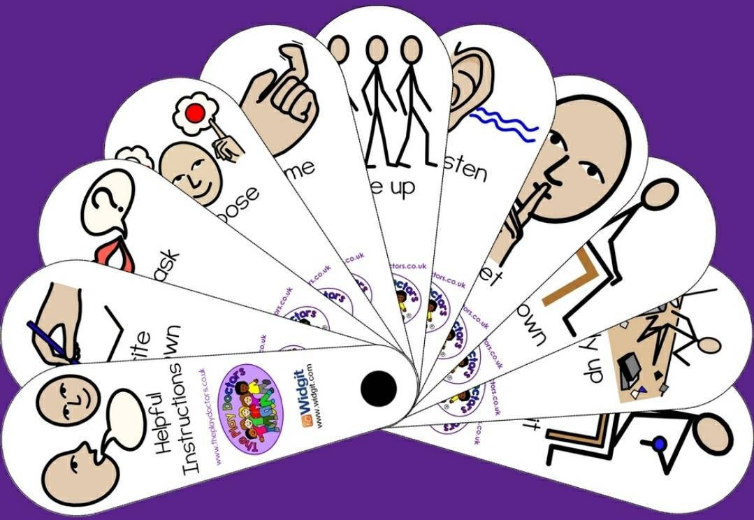 School Fans 4 Pack Mixed Set-4 pack of communication fans to aid children at school.