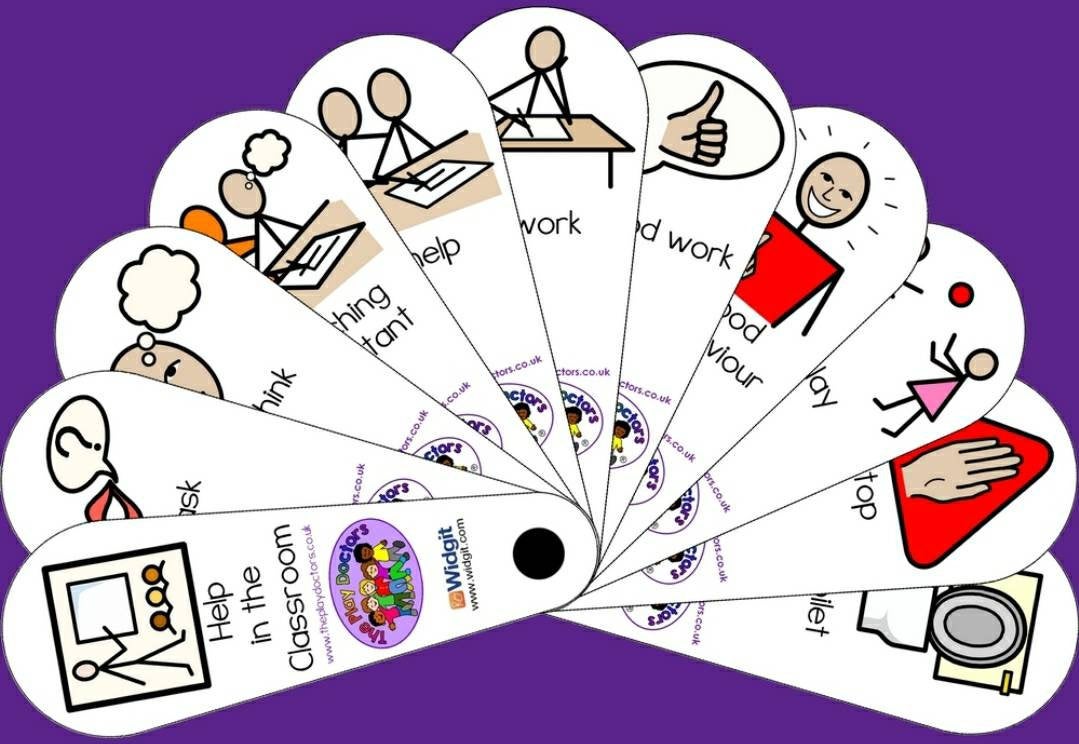 School Fans 4 Pack Mixed Set-4 pack of communication fans to aid children at school.